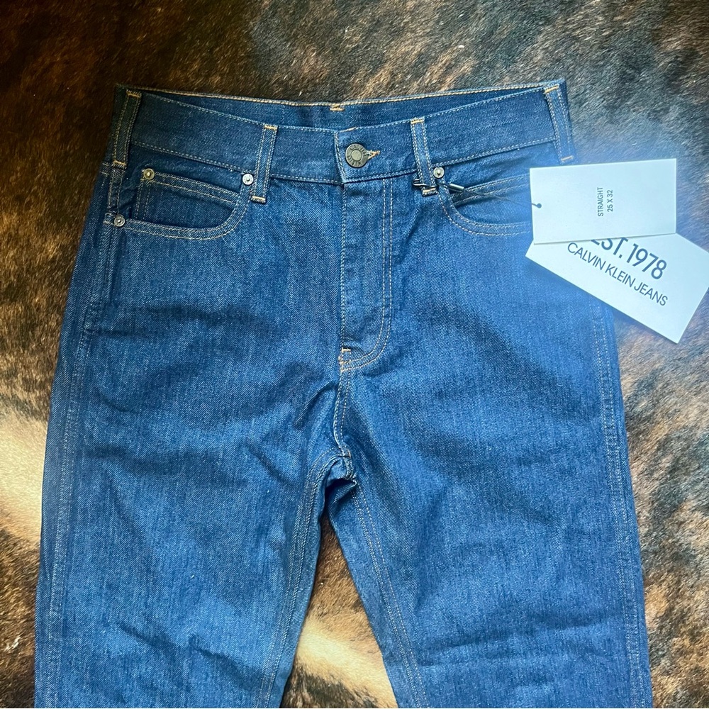 NWT Calvin Klein Deep Indigo Straight Leg Jeans